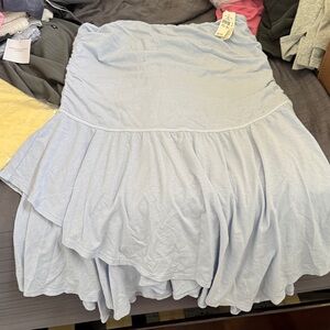 Light Blue Women's asymmetrical mini dress strapless